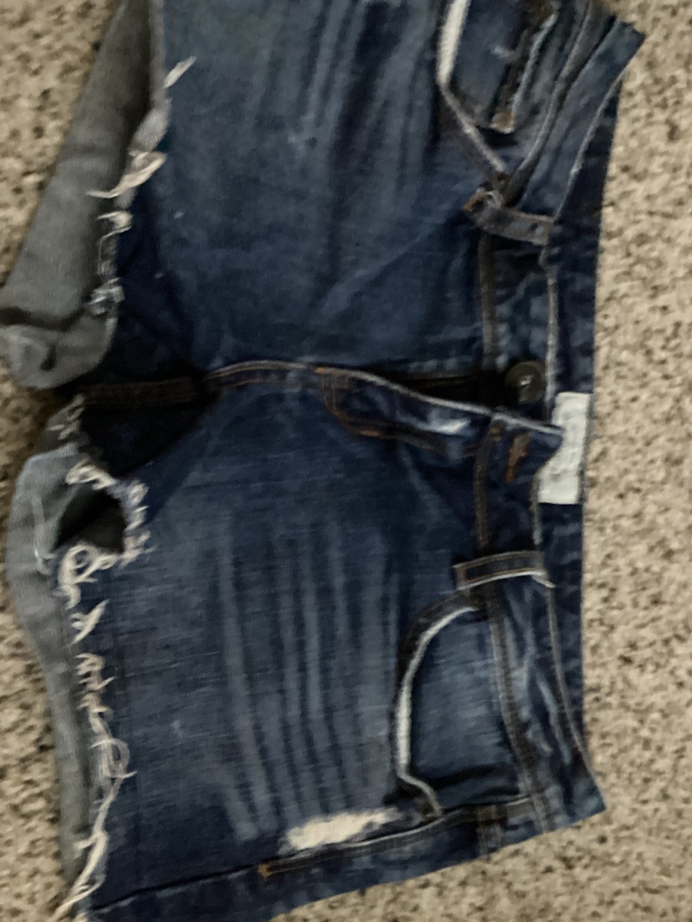 Aeropostale Distressed Dark Blue Denim Womens Shorts